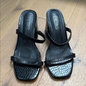 Therapy Black Croc-Embossed Heels